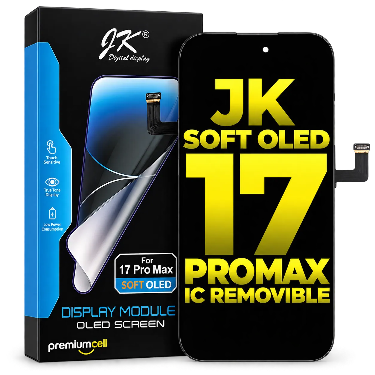 Pantalla iPhone 17 Pro Max JK Soft OLED IC Removible